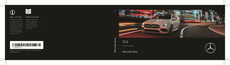2023 Mercedes-Benz CLA owners manual