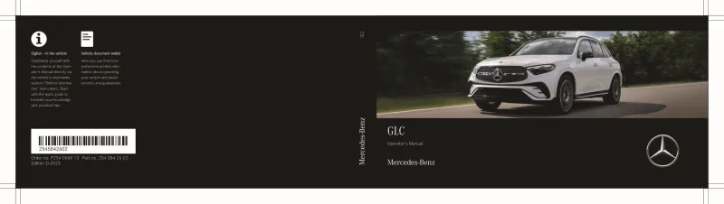 GLC SUV April 2023 MBUX, Owner's Manual