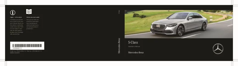 2023 Mercedes-Benz S Class owners manual