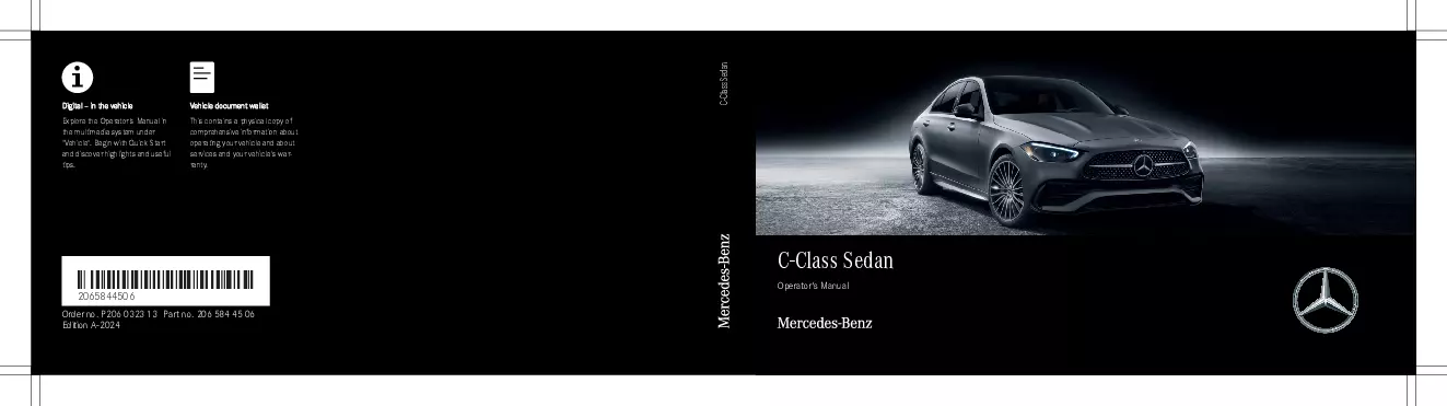2024 Mercedes-Benz C Class owners manual