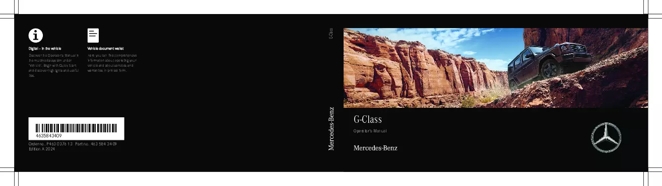 2024 Mercedes-Benz G Class owners manual