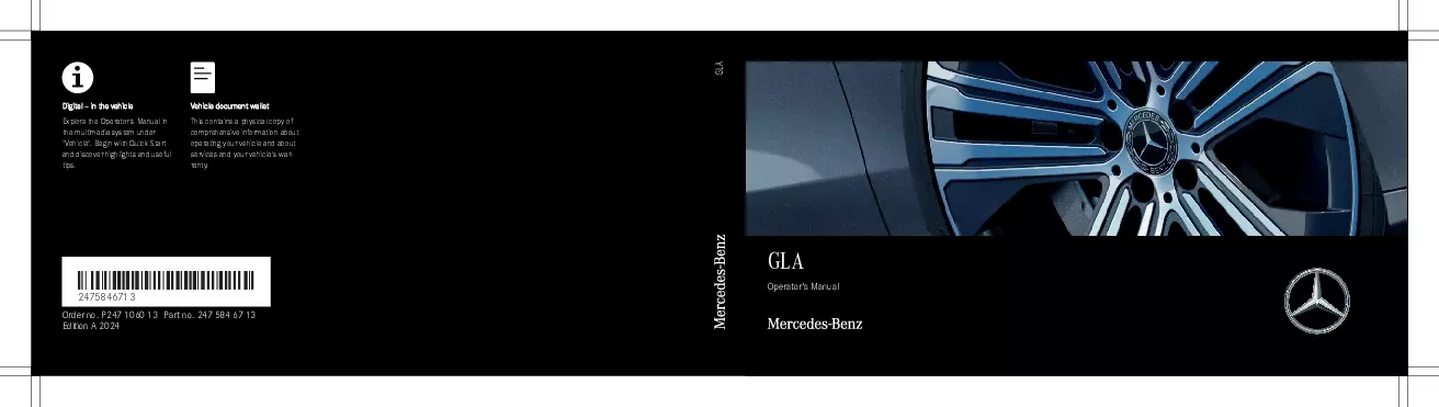 2024 Mercedes-Benz GLA owners manual