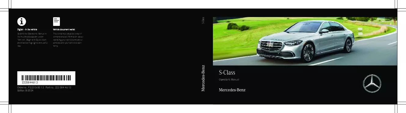2024 Mercedes-Benz S Class owners manual