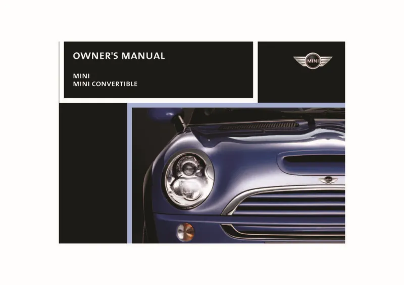 2007 Mini Cooper Convertible owners manual