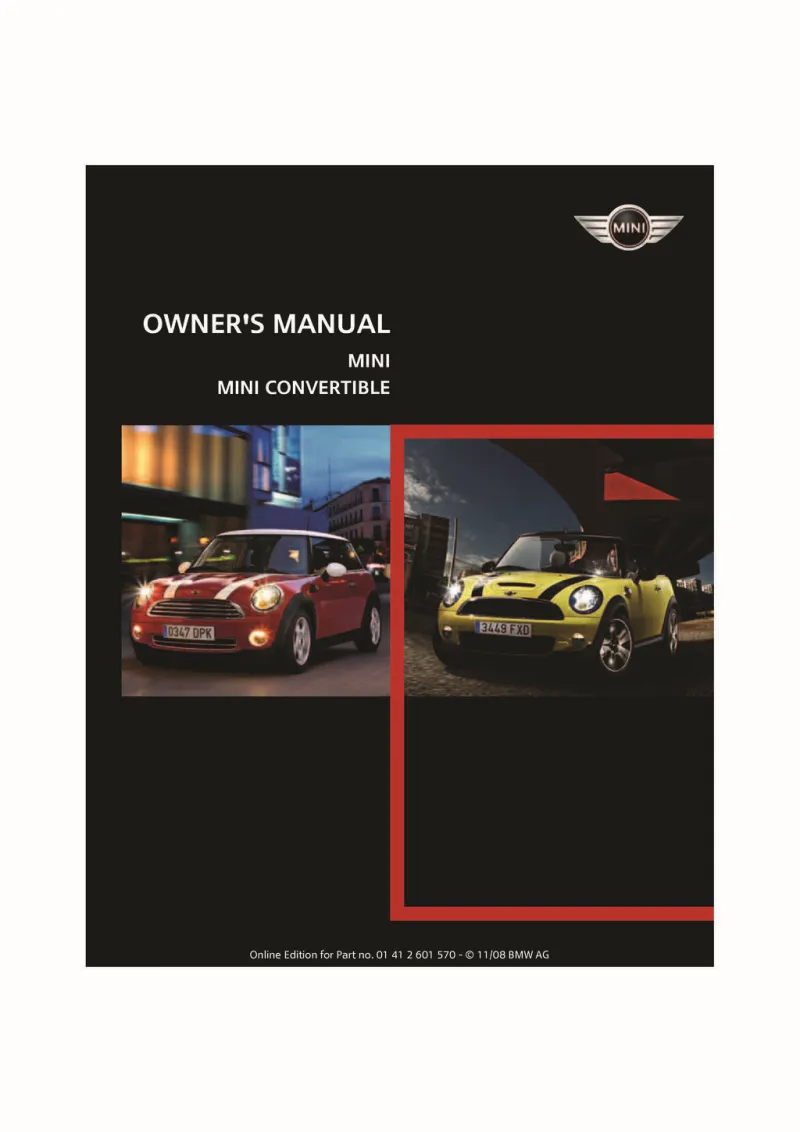2009 Mini Cooper Convertible owners manual