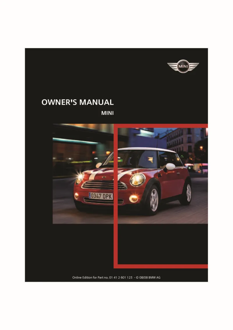 2009 Mini Cooper owners manual