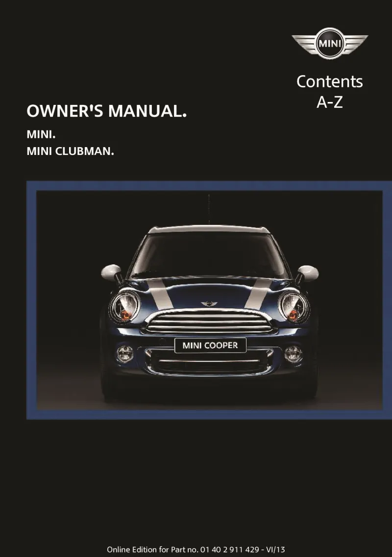 2014 Mini Clubman owners manual