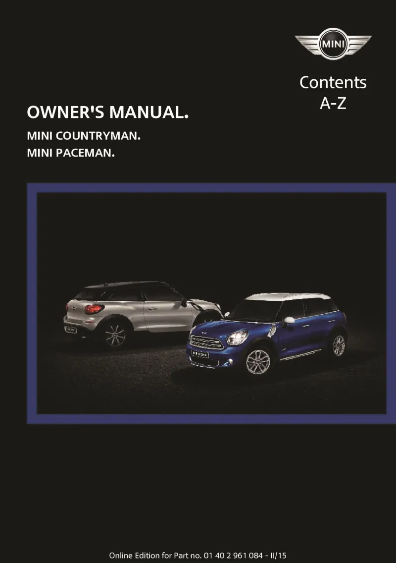 2015 Mini Countryman Paceman owners manual