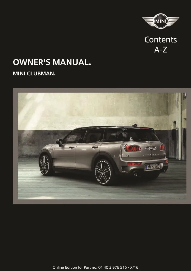 2017 Mini Clubman owners manual