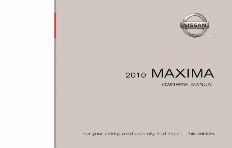 2010 Nissan Maxima owners manual