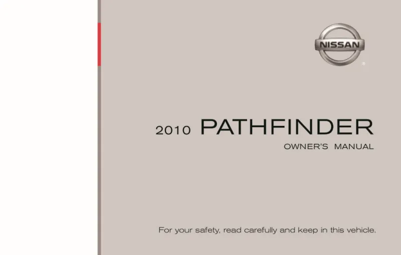 2010 Nissan Pathfinder owners manual