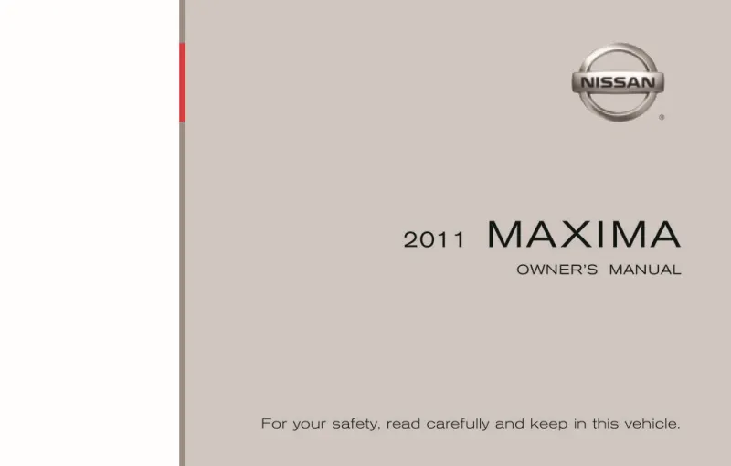 2011 Nissan Maxima owners manual
