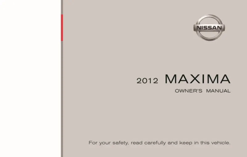 2012 Nissan Maxima owners manual