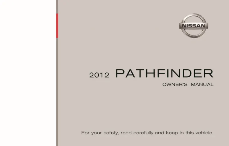 2012 Nissan Pathfinder owners manual