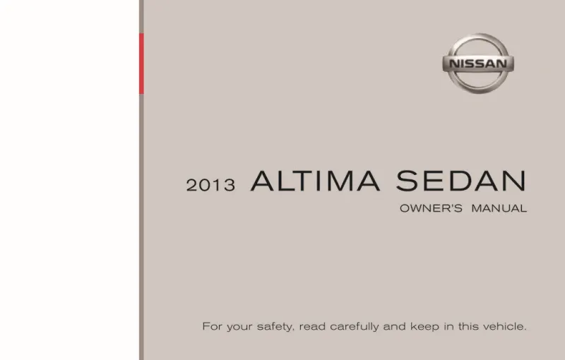 2013 Nissan Altima Sedan owners manual