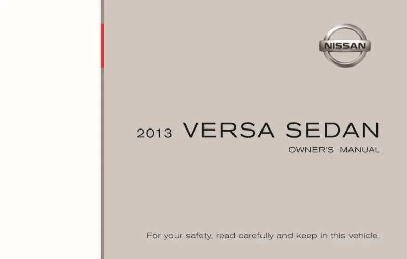 2013 Nissan Versa Sedan owners manual
