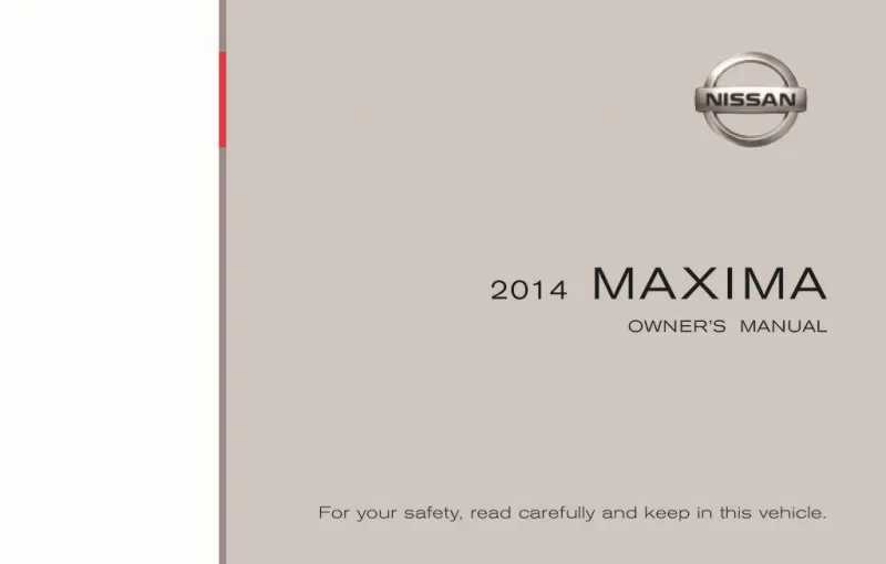 2014 Nissan Maxima owners manual