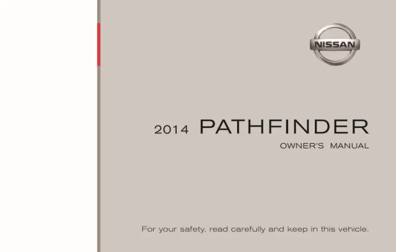 2014 Nissan Pathfinder owners manual