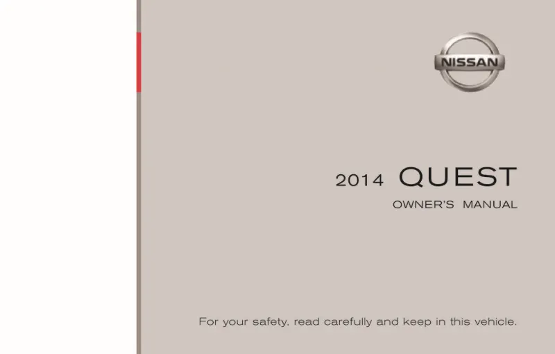 2014 Nissan Quest owners manual