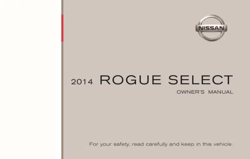 2014 Nissan Rogue Select owners manual