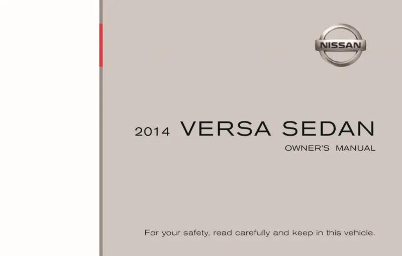 2014 Nissan Versa Sedan owners manual