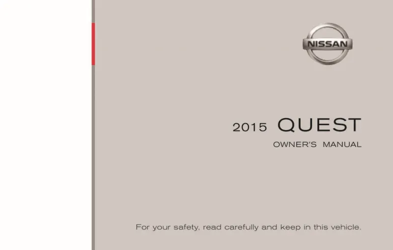 2015 Nissan Quest owners manual
