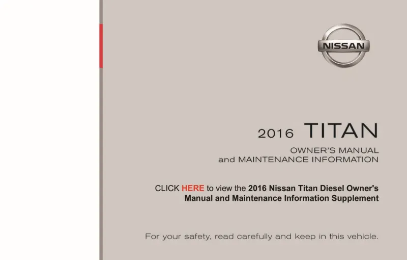 2016 Nissan Titan owners manual