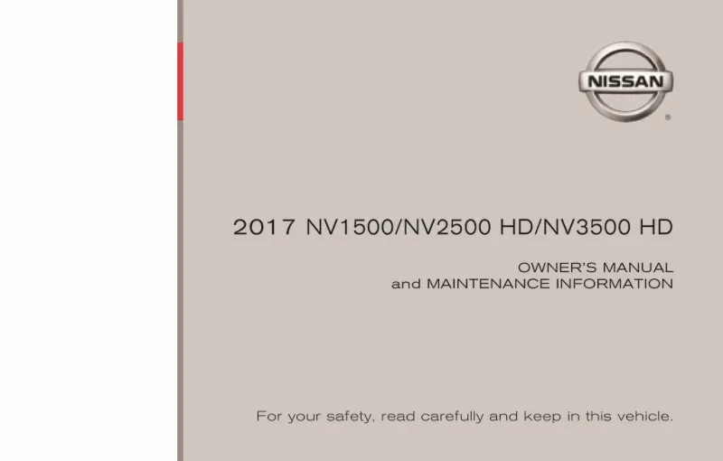 2017 Nissan Nv Cargo Van owners manual