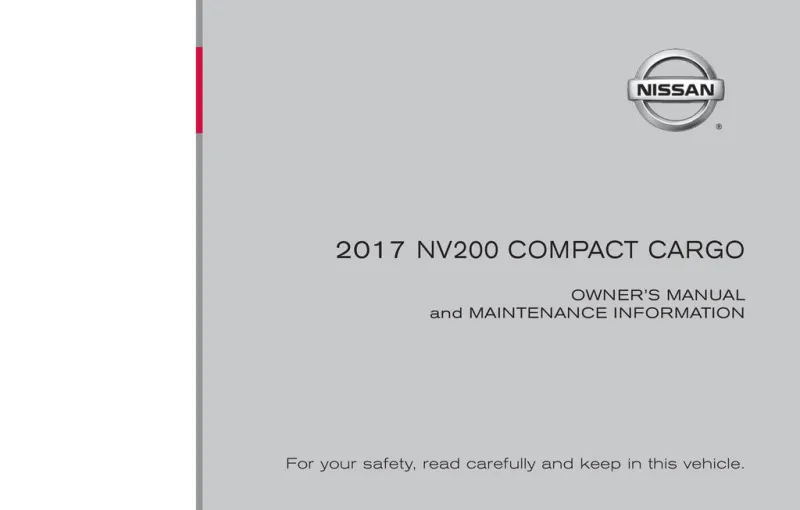2017 Nissan Nv200 Compact Cargo owners manual