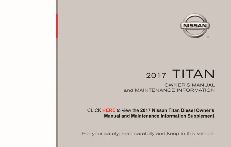 2017 Nissan Titan owners manual