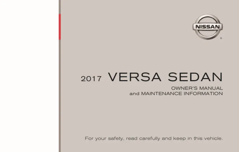 2017 Nissan Versa Sedan owners manual