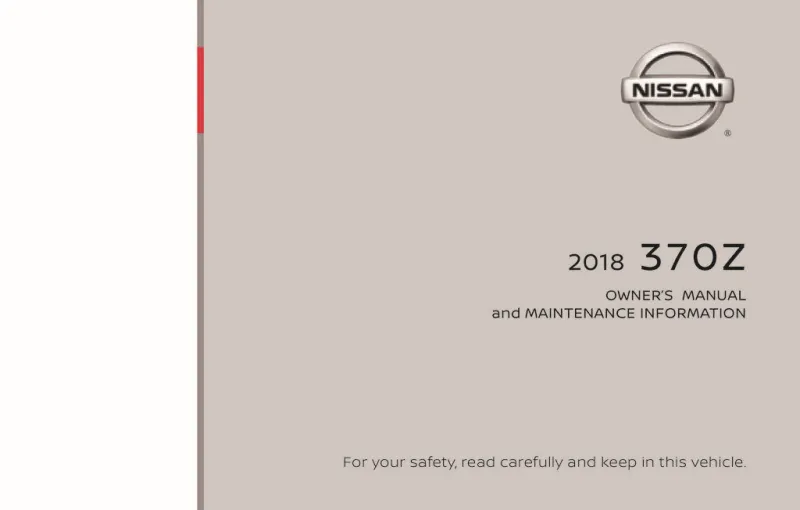 2018 Nissan 370z owners manual