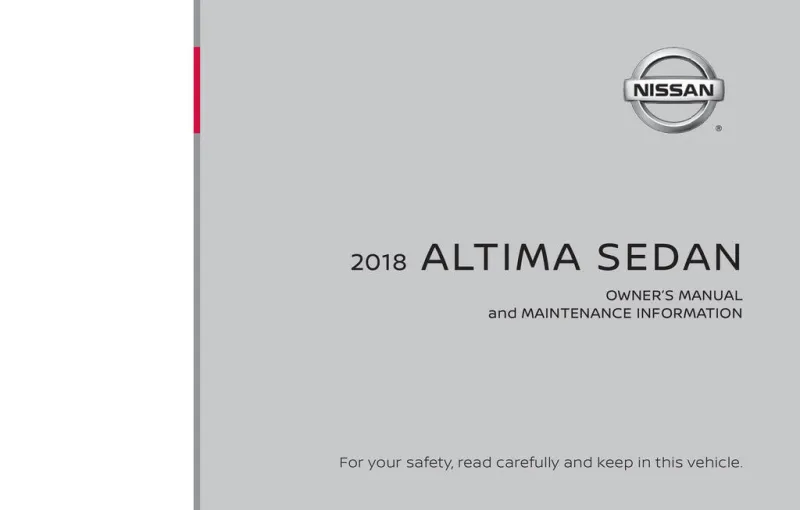2018 Nissan Altima Sedan owners manual