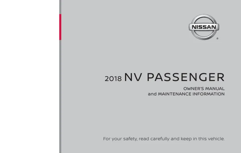 2018 Nissan Nv Passenger owners manual