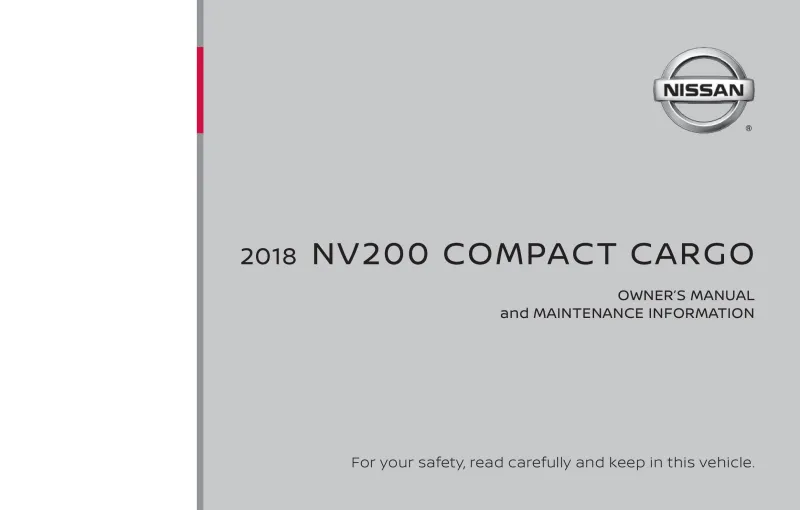 2018 Nissan Nv200 Compact Cargo owners manual