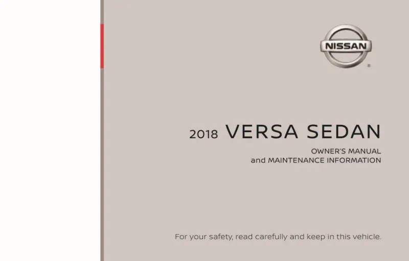 2018 Nissan Versa Sedan owners manual
