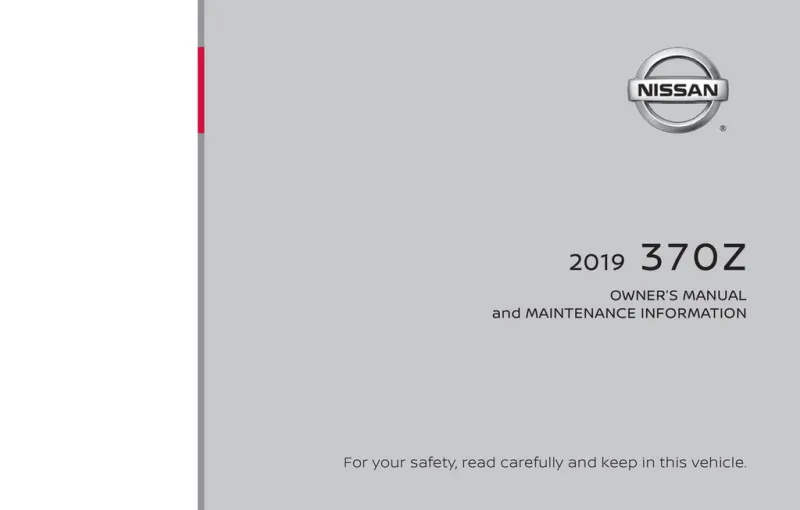 2019 Nissan 370z owners manual