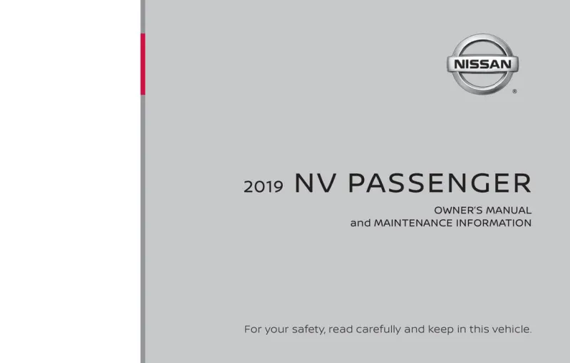 2019 Nissan Nv Passenger owners manual