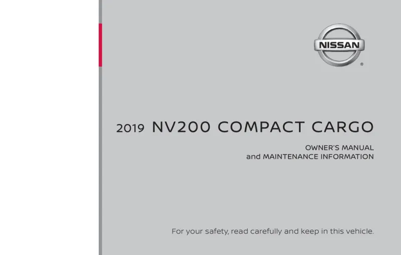 2019 Nissan Nv200 Compact Cargo owners manual