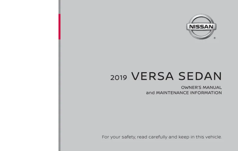2019 Nissan Versa Sedan owners manual