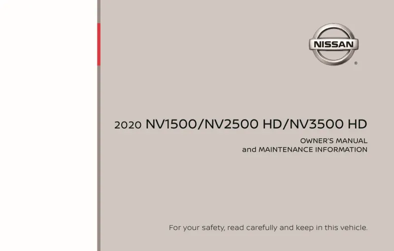 2020 Nissan Nv Cargo Van owners manual