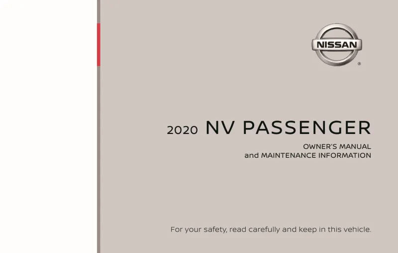 2020 Nissan Nv Passenger owners manual