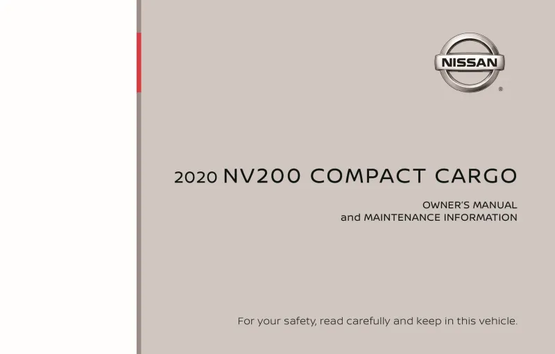 2020 Nissan Nv200 Compact Cargo owners manual