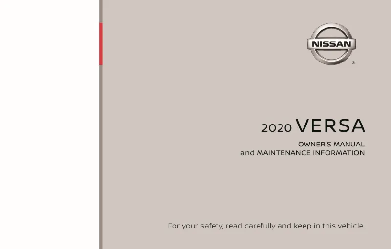 2020 Nissan Versa Sedan owners manual