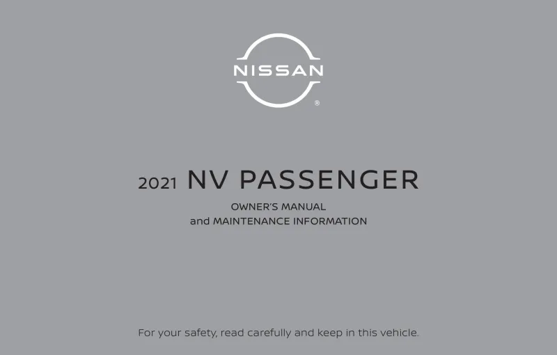 2021 Nissan Nv Passenger owners manual