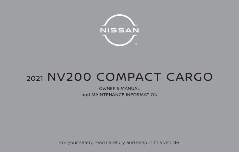 2021 Nissan Nv200 Compact Cargo owners manual