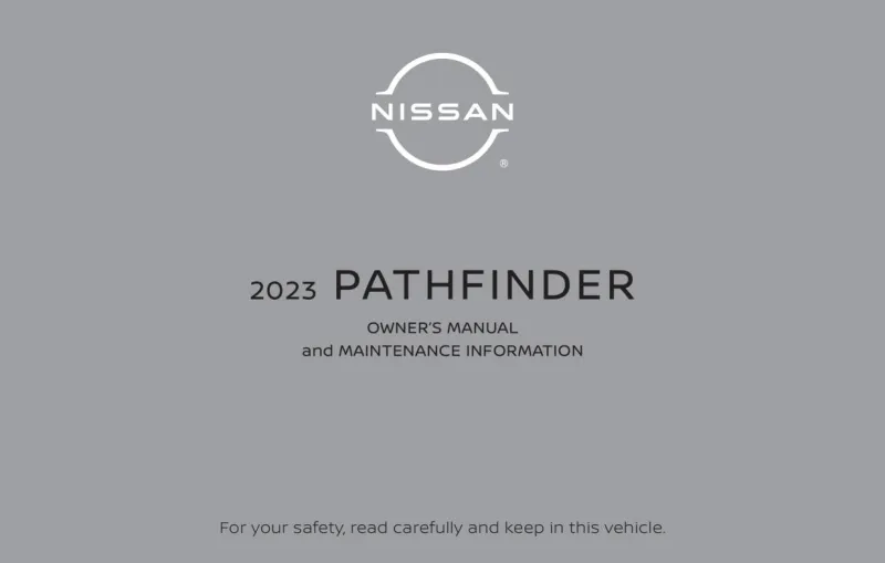 2023 Nissan Pathfinder owners manual