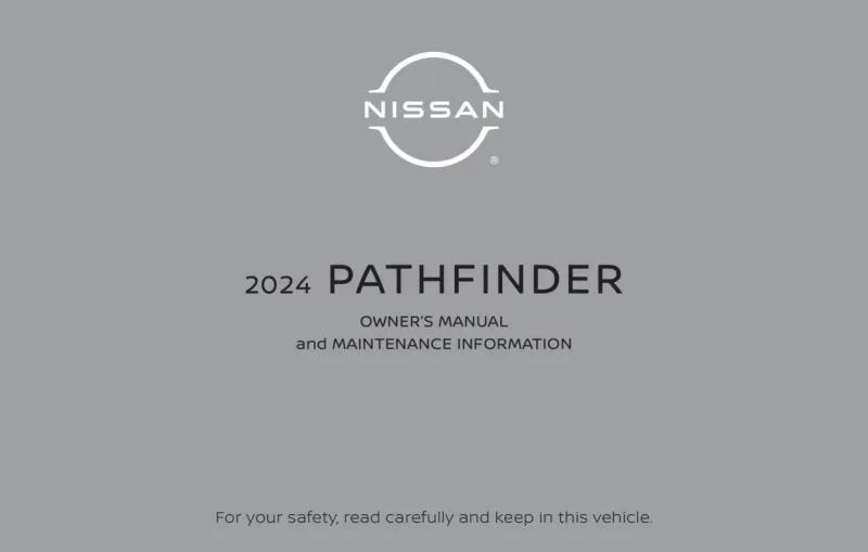 2024 Nissan Pathfinder owners manual free pdf