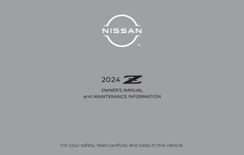 2024 Nissan Z owners manual free pdf