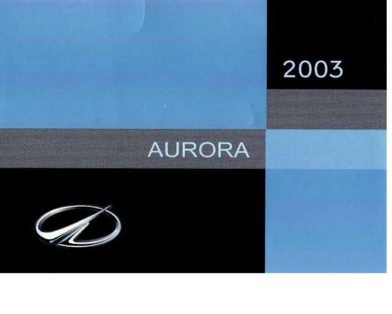 2003 Oldsmobile Aurora owners manual